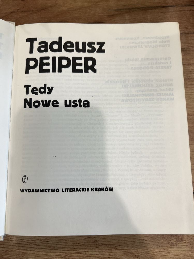 Książka Tadeusz Peiper Tędy Nowe usta