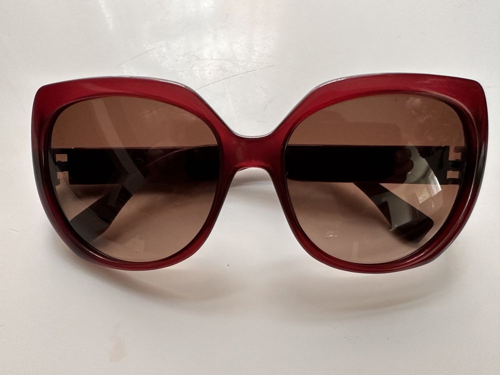 Okulary słoneczne Fendi bordowe oryginalne
