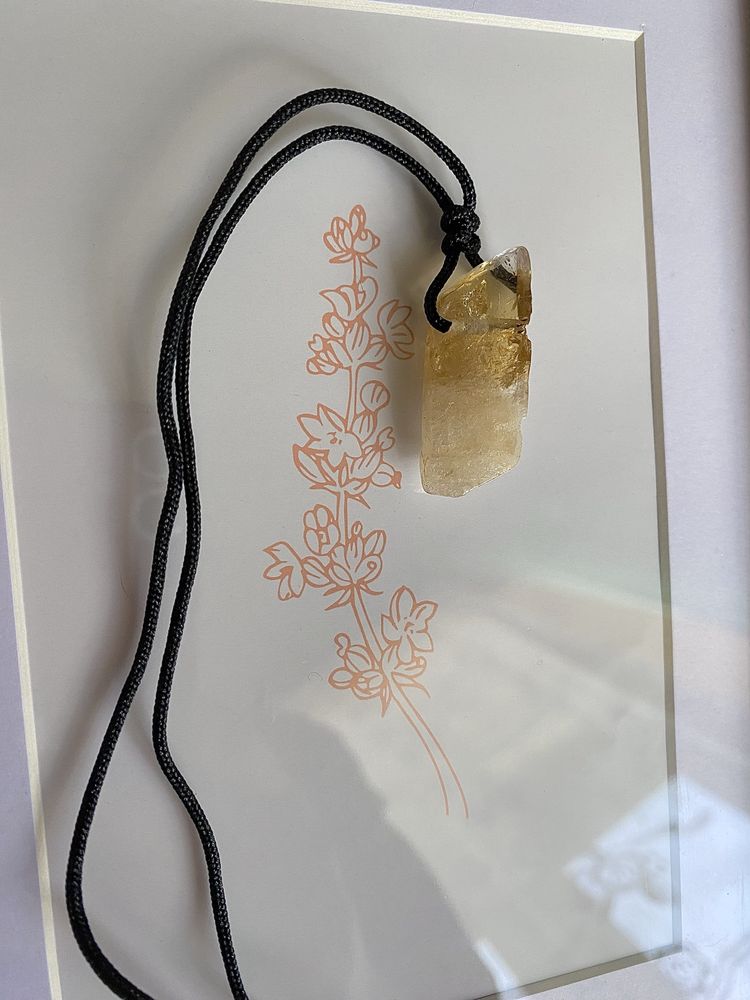 Kamień naturalny amulet Reiki Chakra - uzdrawiający, Cytryn/Citrine