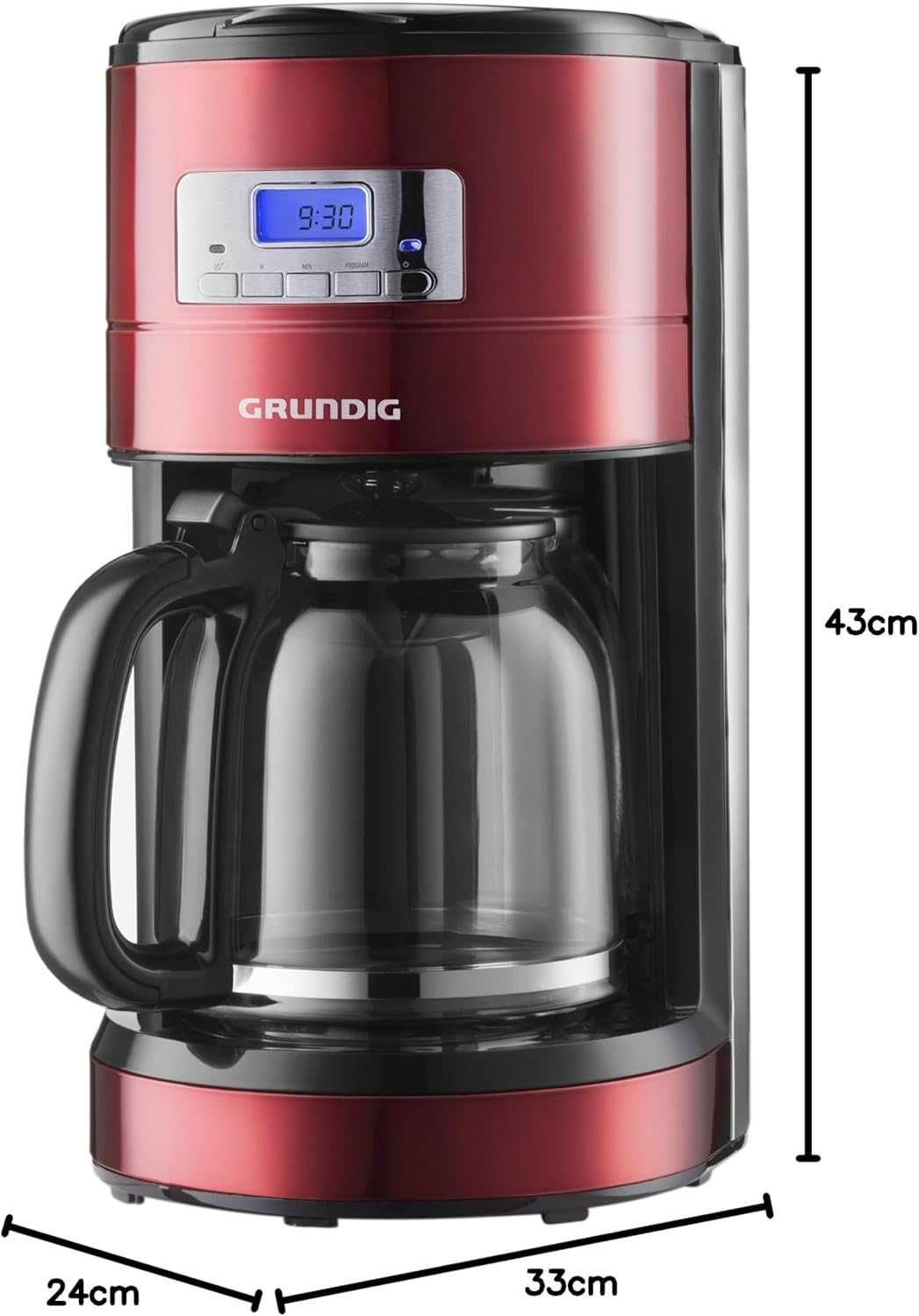 кавоварка, кавомашина Grundig KM 6330  1, 8л 1000вт червоний металік