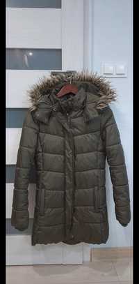 Kurtka zimowa, płaszczyk parka H&M 164cm,13-14 lat khaki jak nowa