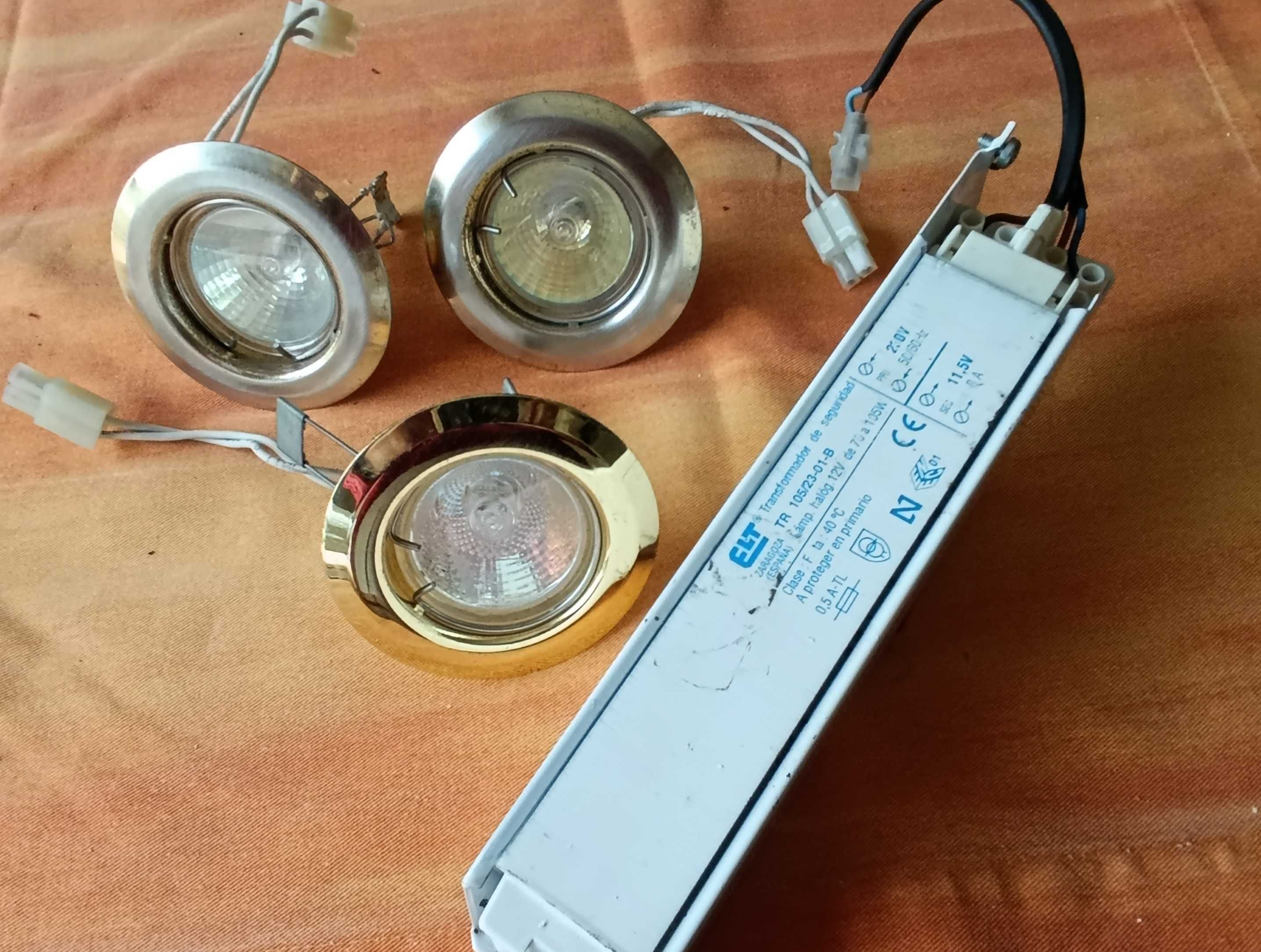 Transformador Segurança 220-12 V FLT + 3 projetores compl. halogénio