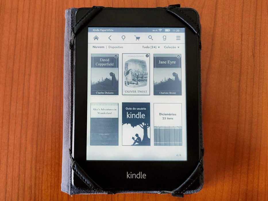 capa em pele genuína para Kindle