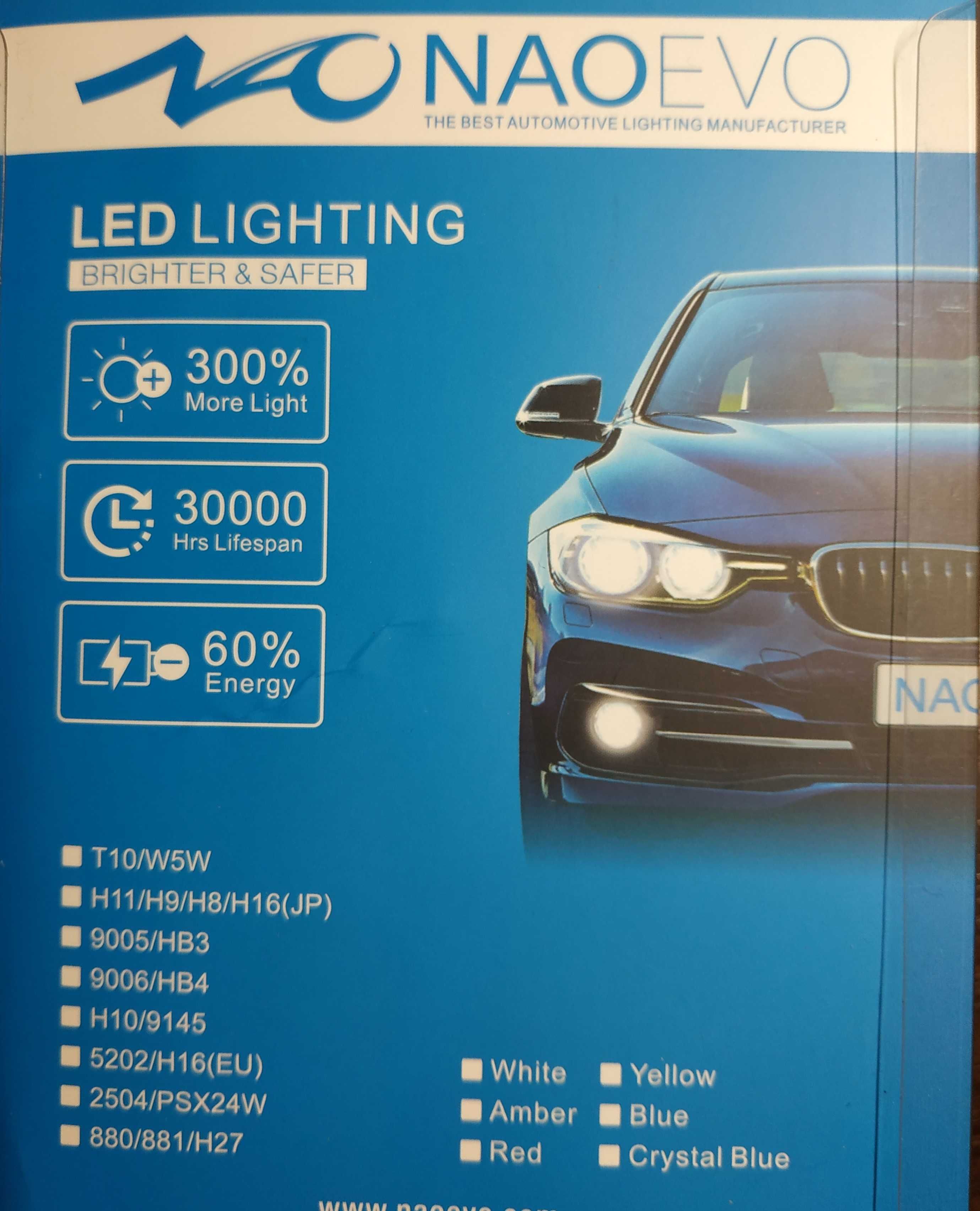 Комплект мощных противотуманок H11 + T10 LED авто ламп NAOEVO