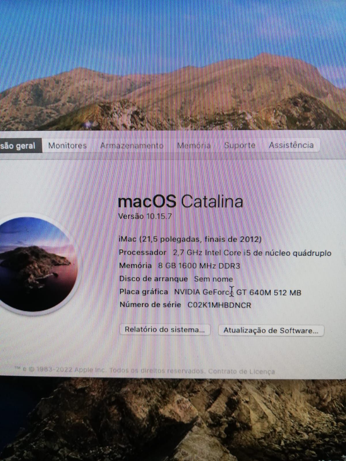 IMac 21,5' SSD 512 GB, 8GB e Core i5