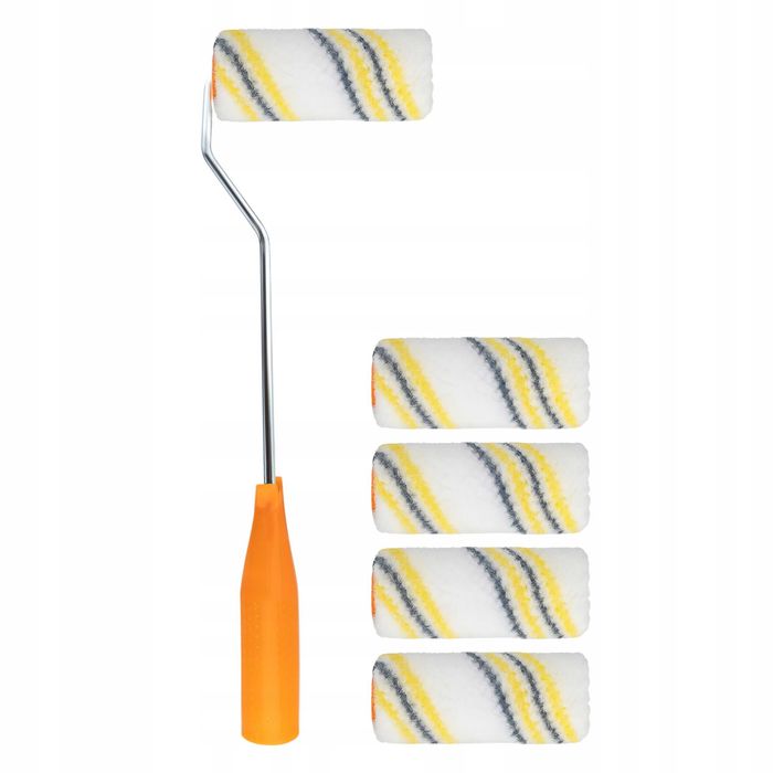 Wałek malarski 10 cm 5 szt. + rękojeść do malowania