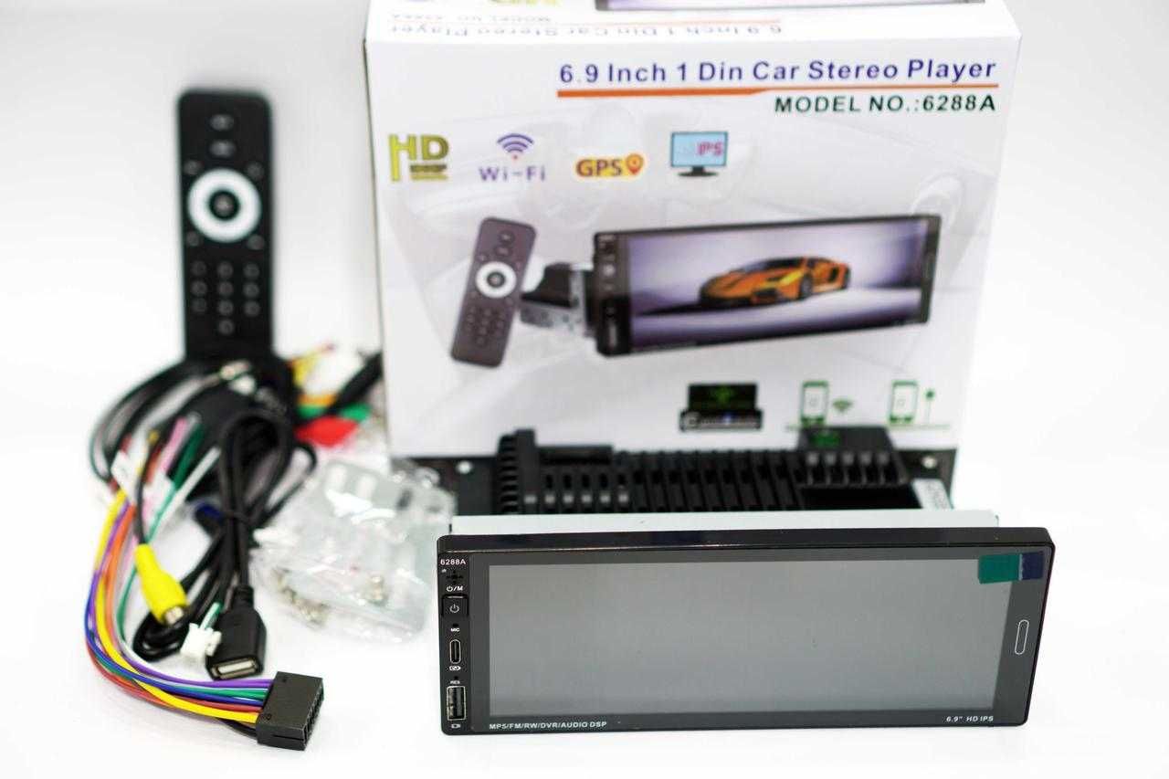 1din Автомагнитола на Android 13, 2/32Gb 6,9" Экран/ GPS/ WiFi