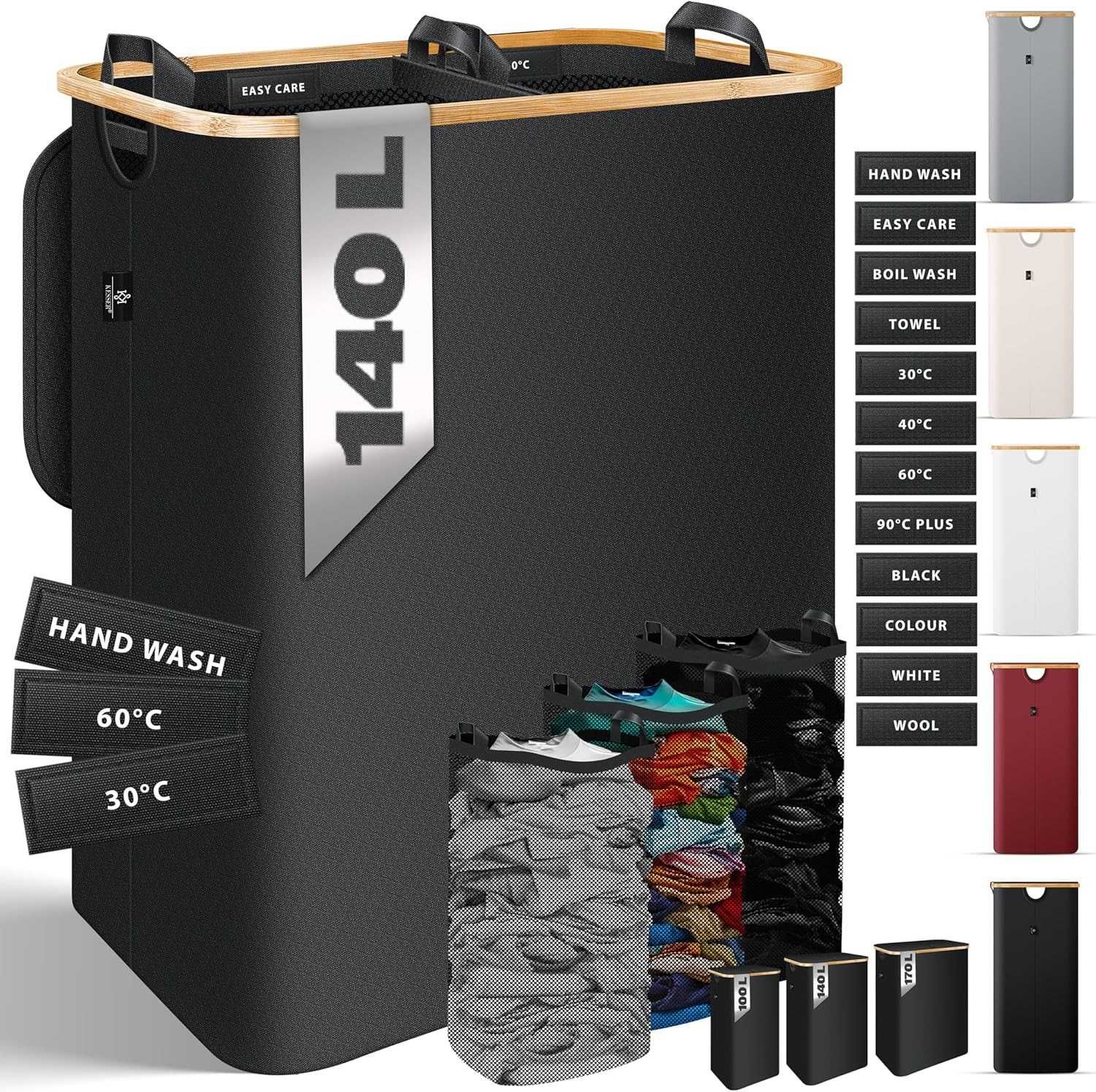 Nowy kosz na pranie/ KESSER sorter 140L / organizer ubrań !4526!