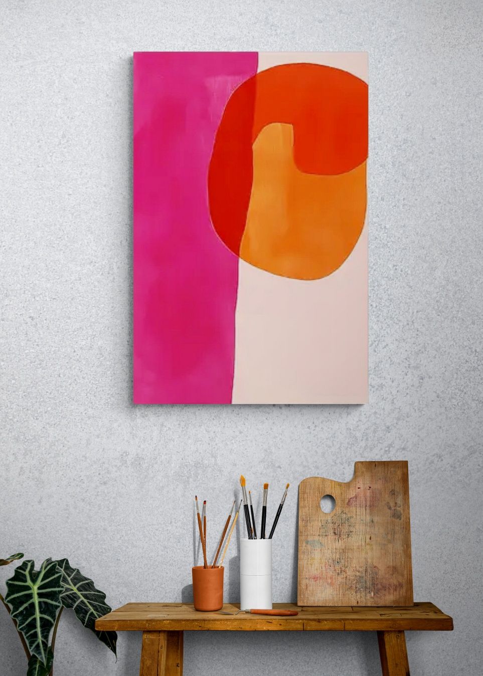 Obraz ręcznie malowany akrylami na płótnie Abstrakcja kolorowa 20x30