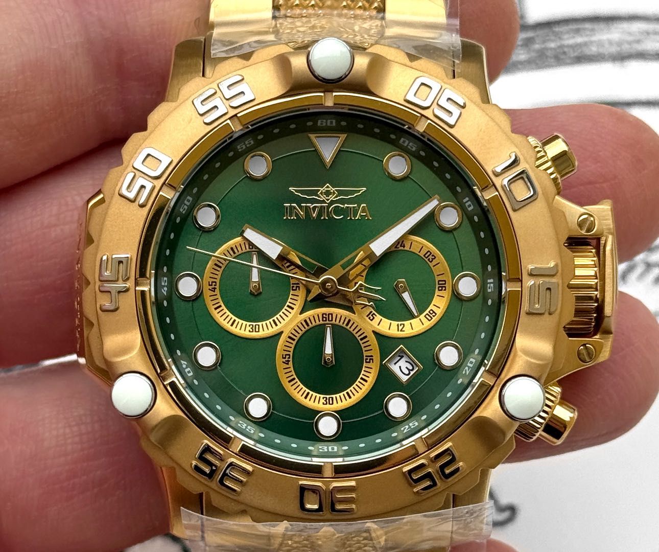 Мужские часы Invicta 47185 Subaqua POSEIDON Gold 50 mm. 100 MT.