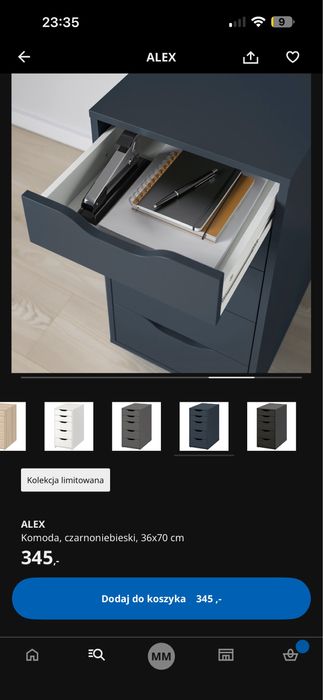 Szafka, komoda IKEA Alex, granatowa