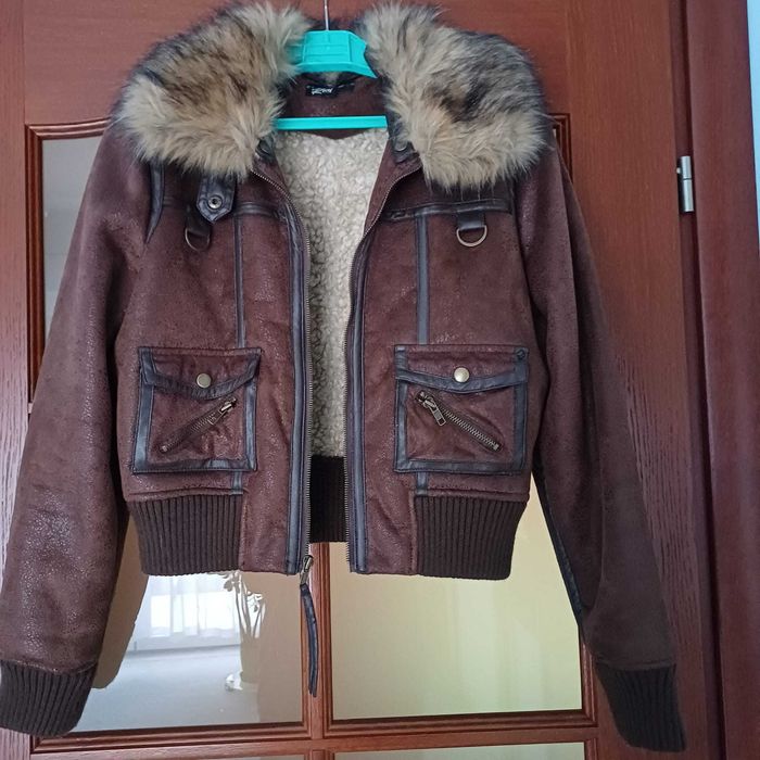 Kożuszek kurtka bamberka skóra L 40 zimowa