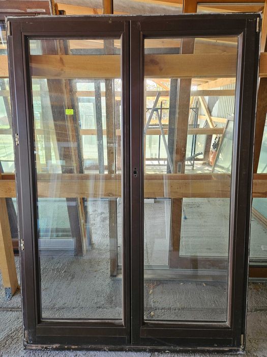 DRZWI/OKNO Balkonowe Drewniane Sosnowe Dwuskrzydłowe 147x210cm