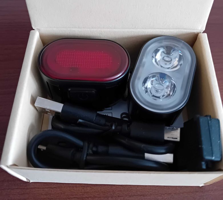 Komplet lamp rowerowych USB przód i tył /mają wiele innych zastosowań.