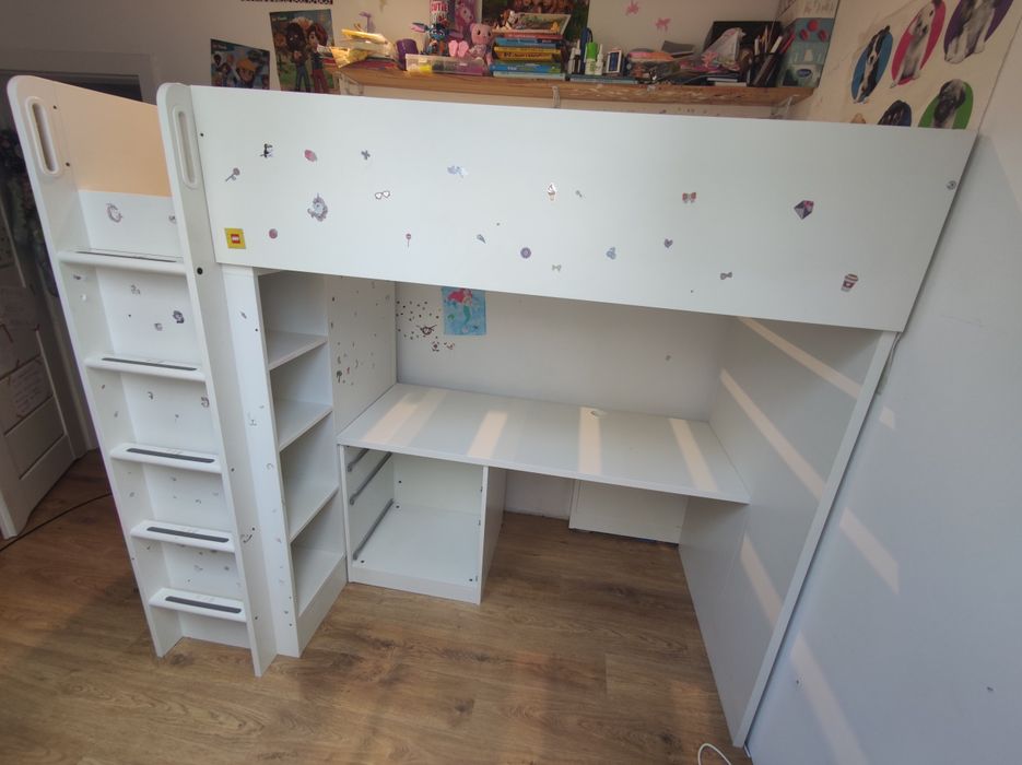 Łóżko na antresoli 4 w 1 IKEA SMASTAD - stan dobry+