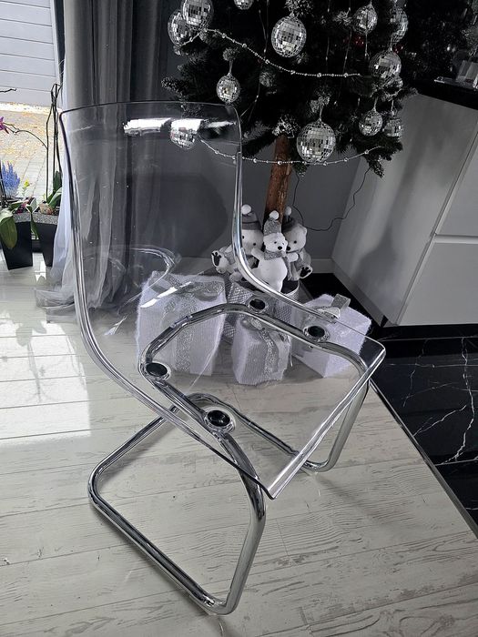 Krzesło przezroczyste glamour chrom