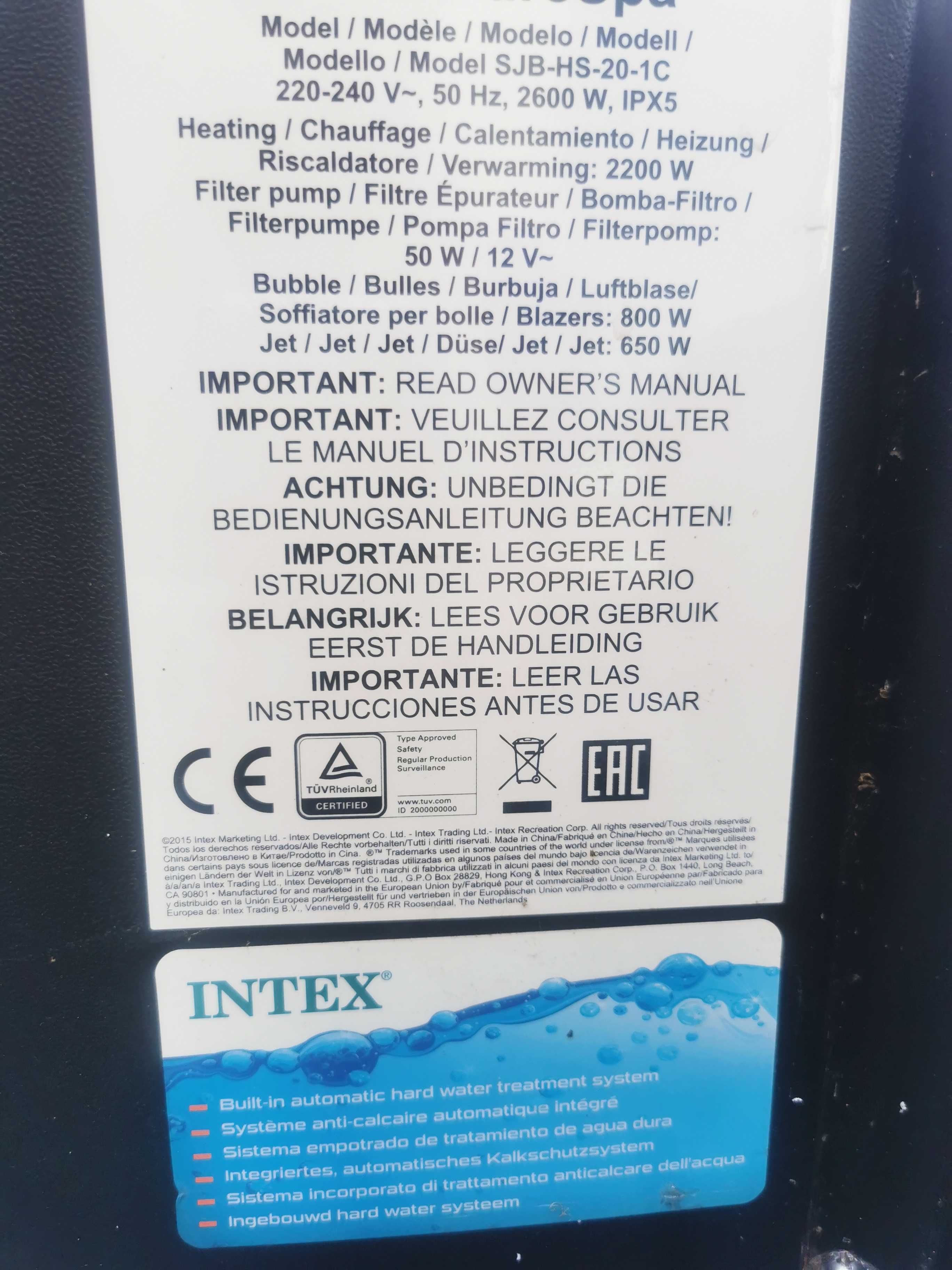 Jacuzzi Intex pure spa, 140 dysz pow+ 4 wodne, generator chloru