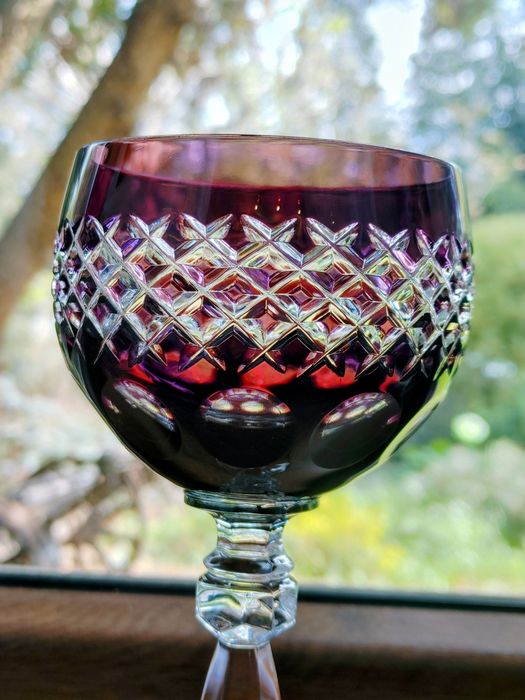 Kieliszek kryształowy do wina remery kolorowe  kieliszki prl retro