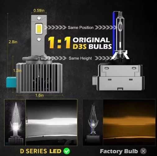 Автомобільні LED лампи тип D1S D3S. Потужність 70W