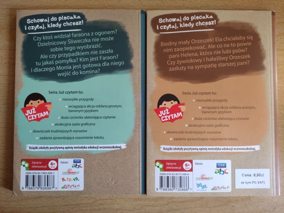 Już czytam, Monia ratuje faraona i kłopot z orzeszkiem.