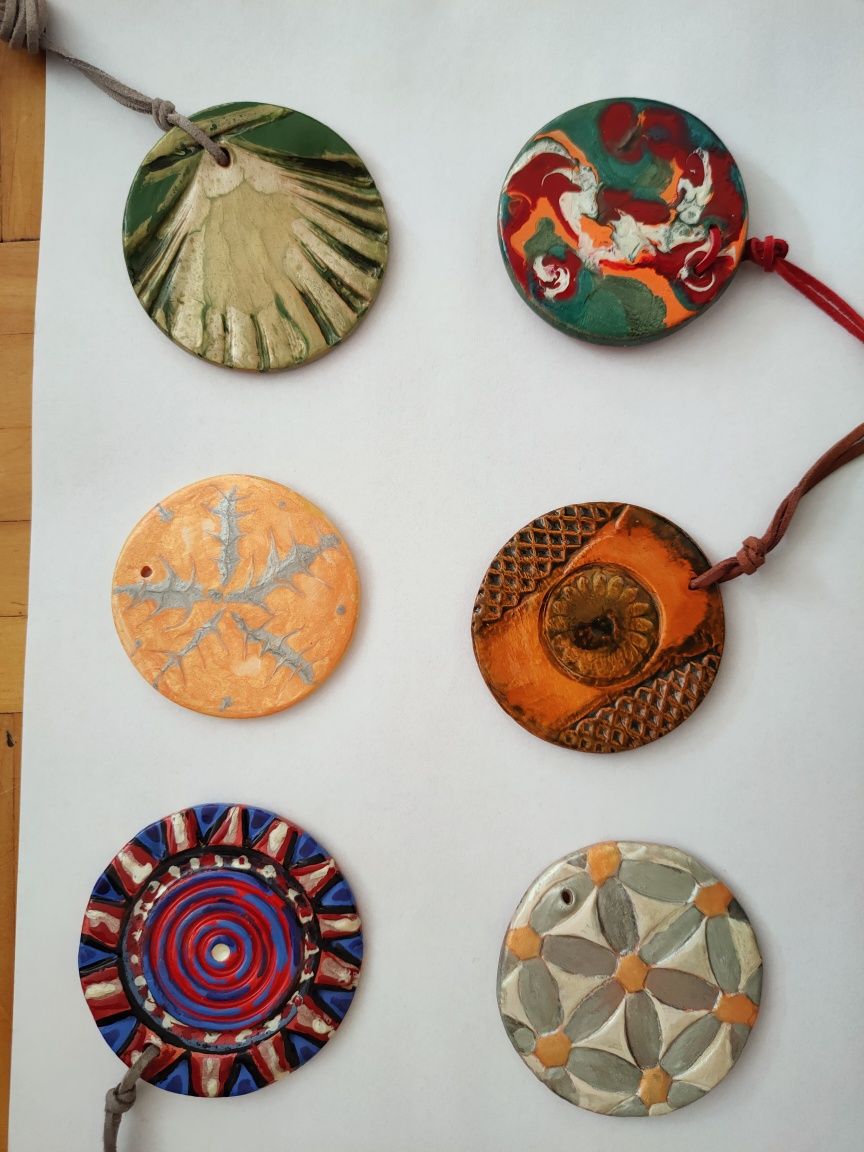 Wisiorek Biżuteria Naszyjnik glinka ceramiczna
