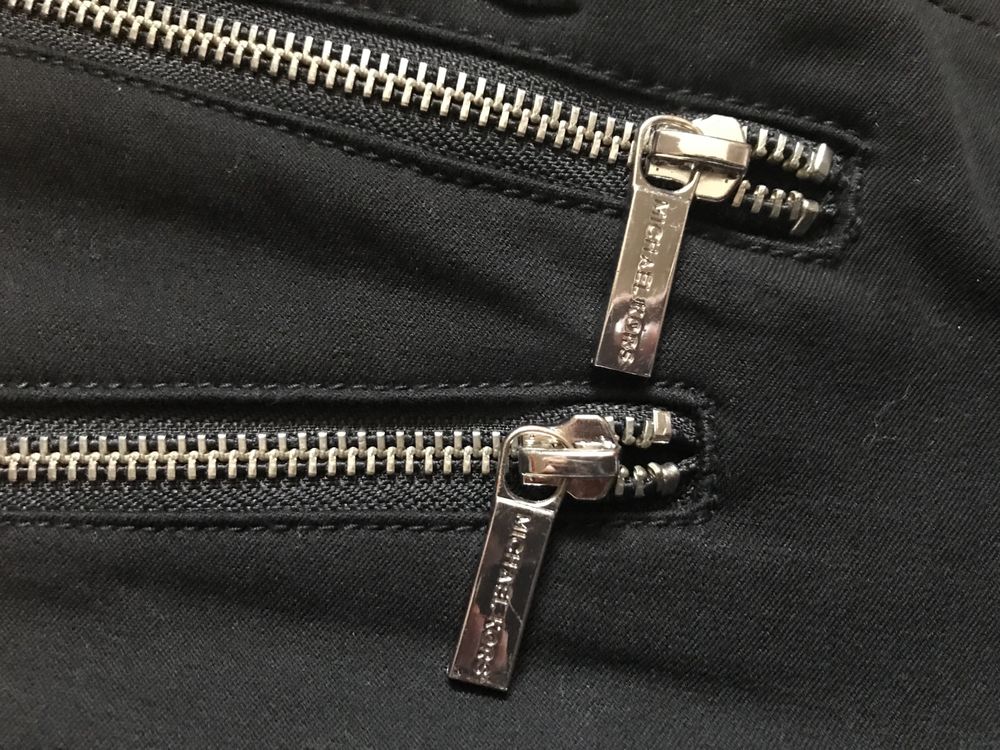 Spodnie damskie jeansy czarne Michael Kors  eleganckie z zamkami S/M