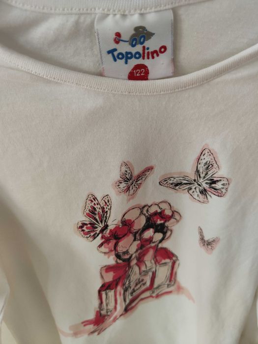 Biała tunika z prezentem 122 cm Topolino