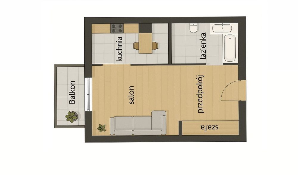 Mieszkanie 30,89 m² w Kraśniku Fabr.-I piętro,balkon,spokojna okolica