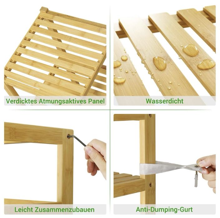 Wysoka smukła szafka bambusowa M