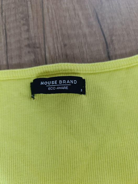 Crop top damski House S 36 limonkowy