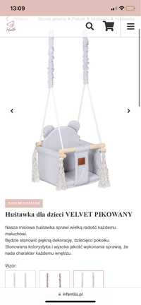 Hustawka dla dzieci velvet szara