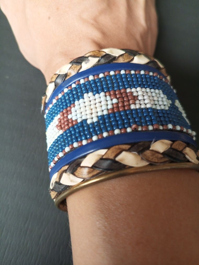 Unikatowa bransoletka z Indii Handmade Miedziana Boho