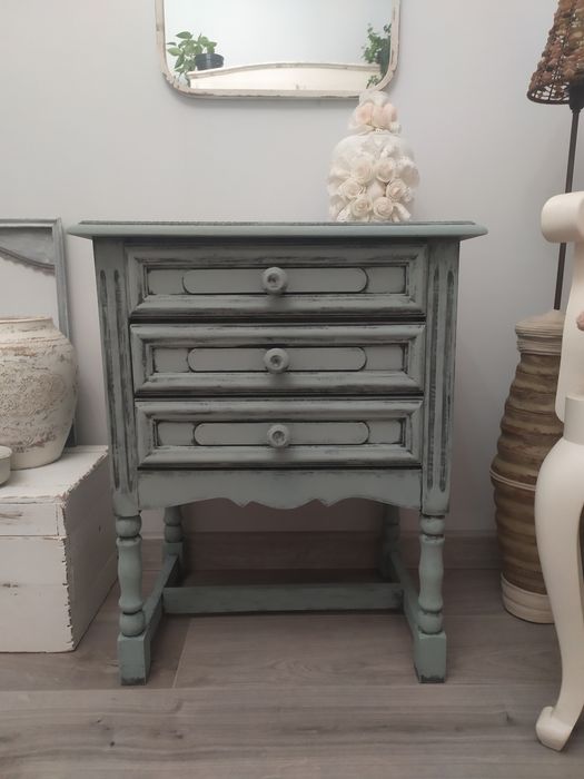 Szafka nocna drewniana,  stolik nocny, komoda, komódka, shabby chic