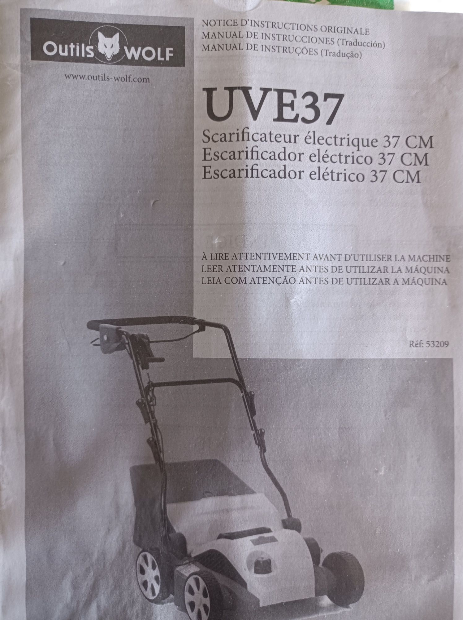 Escarifador Relva Wolf UVE 37 como novo