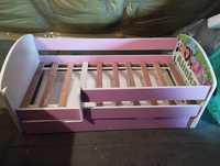 Łóżeczko dziecięce drewniane szuflada 140x70 materac pianka-lateks