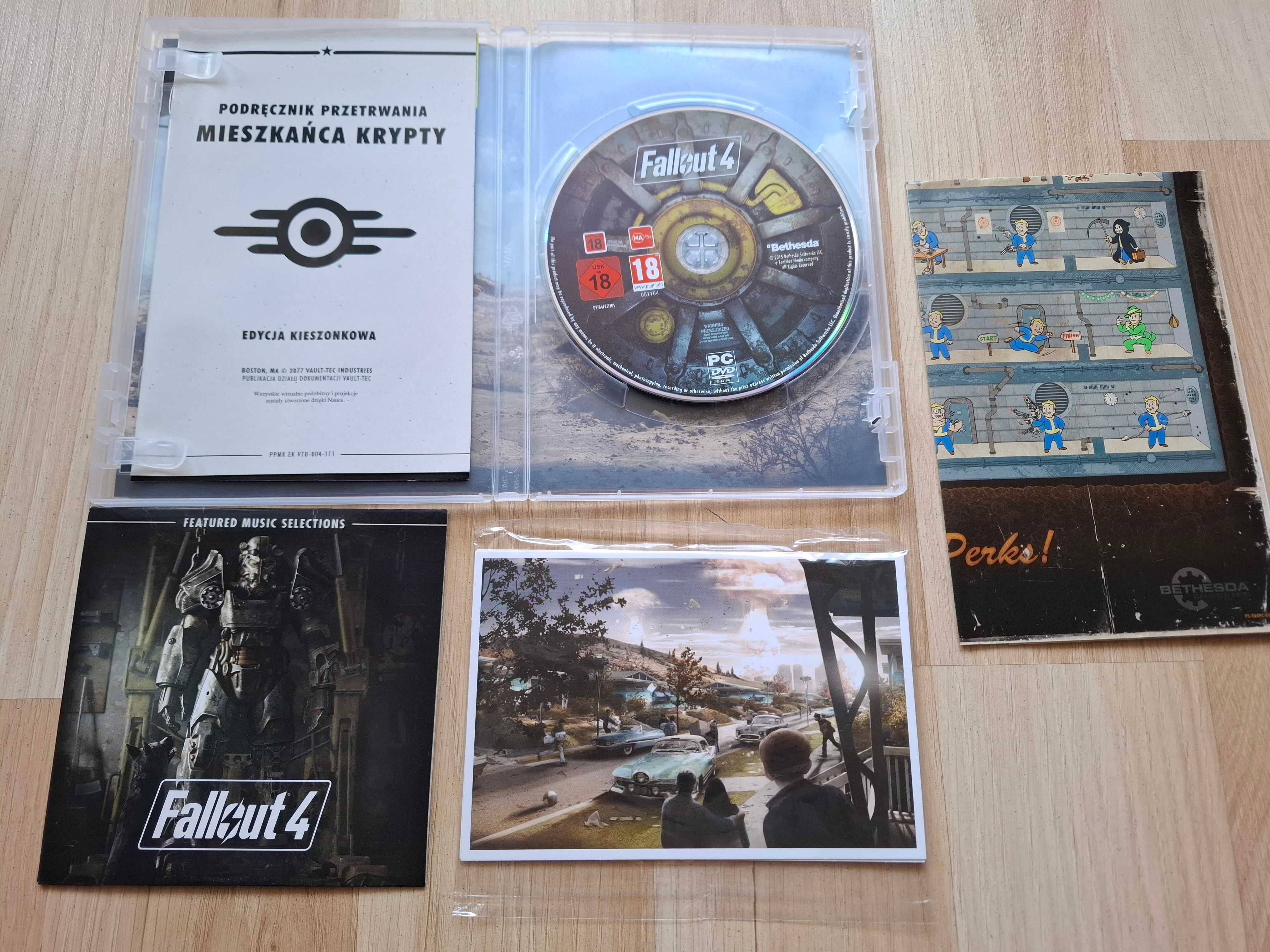 Fallout 4 PC DVD Edycja Kolekcjonerska PL plakat soundtrack pocztówki
