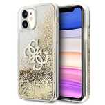 Etui Guess 4G Big Liquid Glitter na iPhone 11/6,1" / Xr - złote