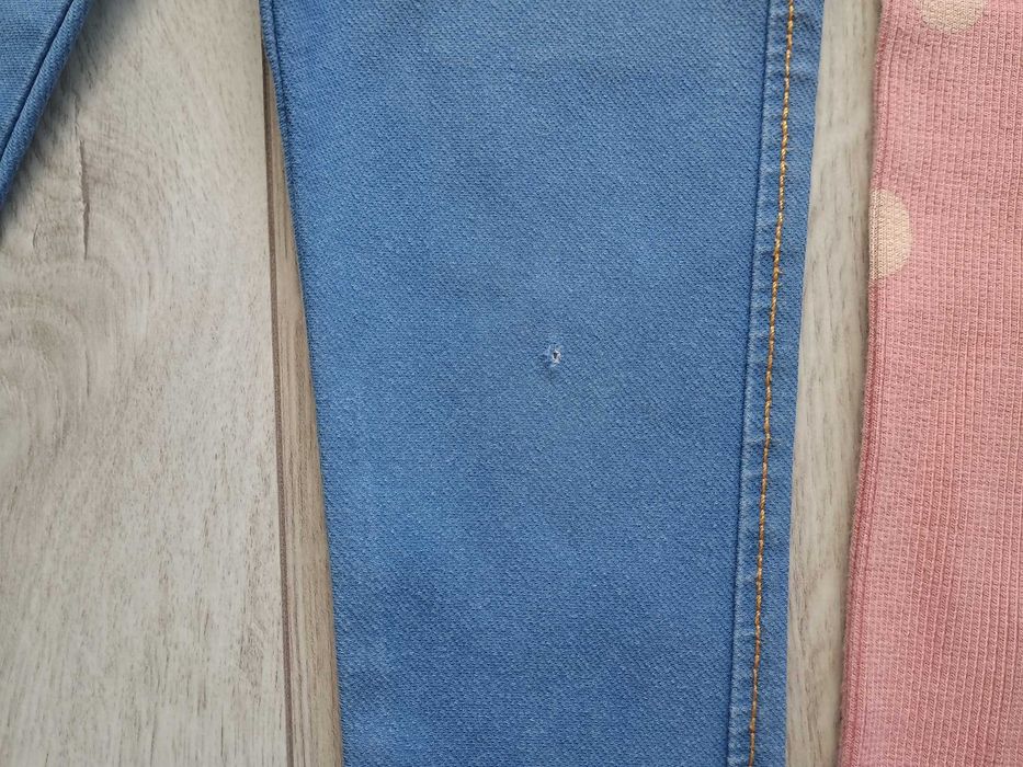 3 pary legginsów Zara rozmiar 110, wady