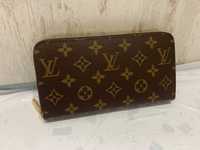 Louis Vuitton monogram zippy wallet, кошелёк женский