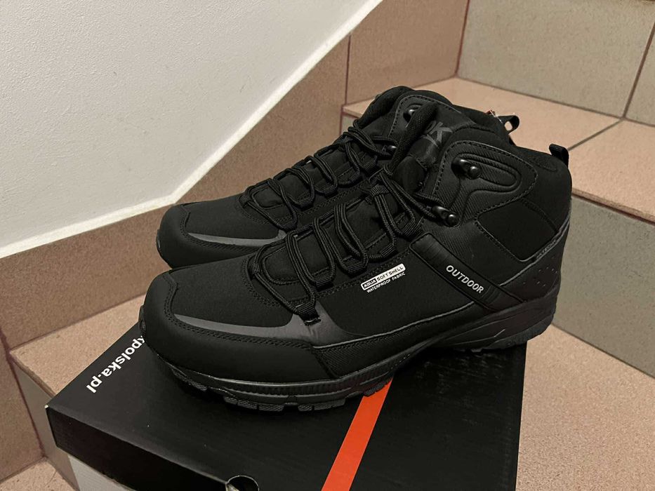 Buty Męskie Zimowe Czarne Nr 49