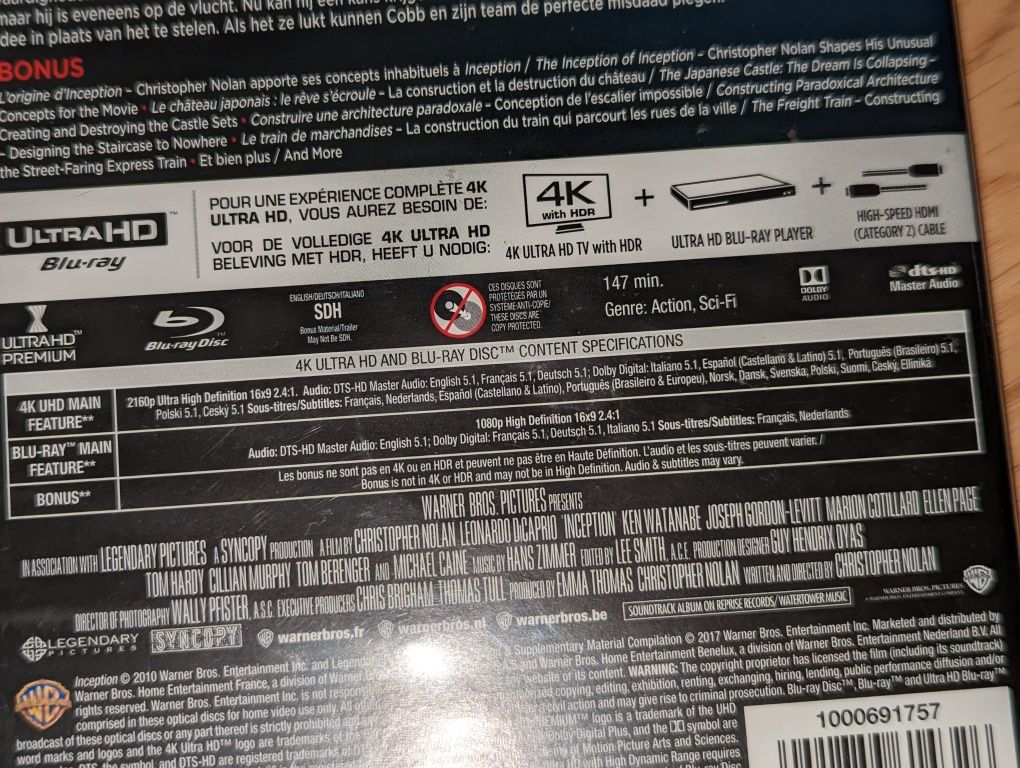 Inception 4K UHD + Blu-ray