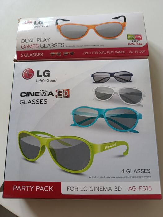 Zestaw Okulary LG 3d ( 4 sztuki) i dual play (2sztuki)