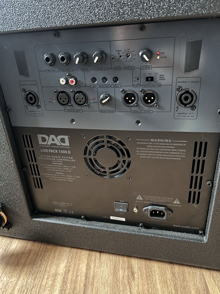 DAD Live Pack 1500D system audio