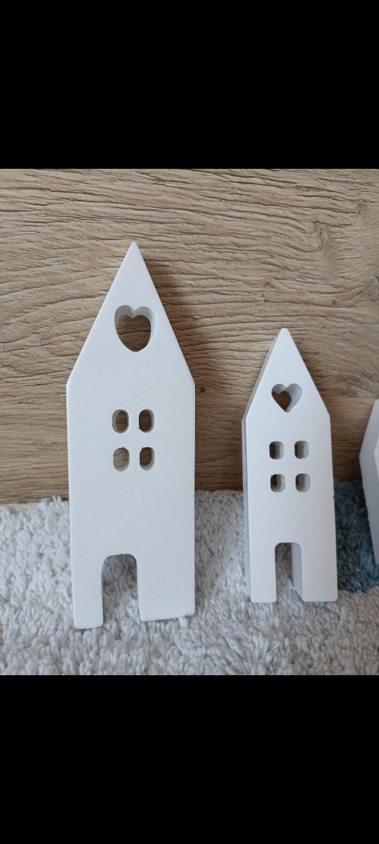 Domki gips ceramiczny nowe dekoracje figurki do domu home