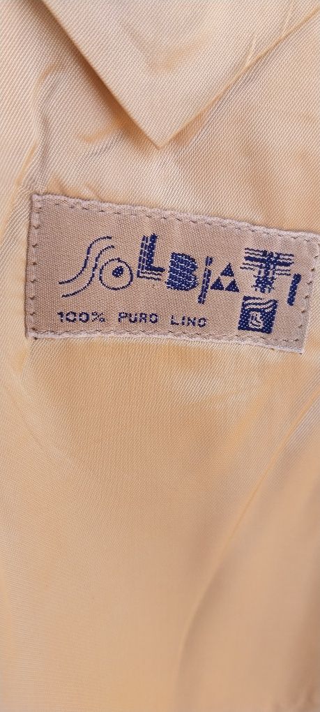 Fato masculino em puro linho Italiano