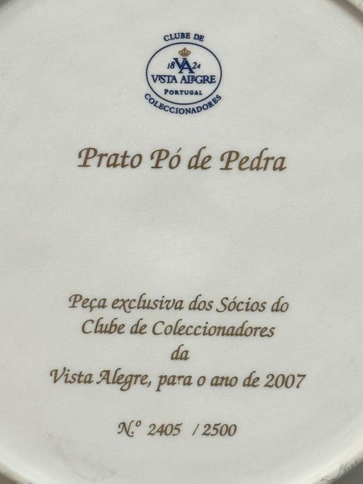 Prato em Biscuit "Pó de Pedra" - Vista Alegre