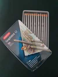 Набір олівців акварельних графітних Derwent Graphitint 12 шт в метал.