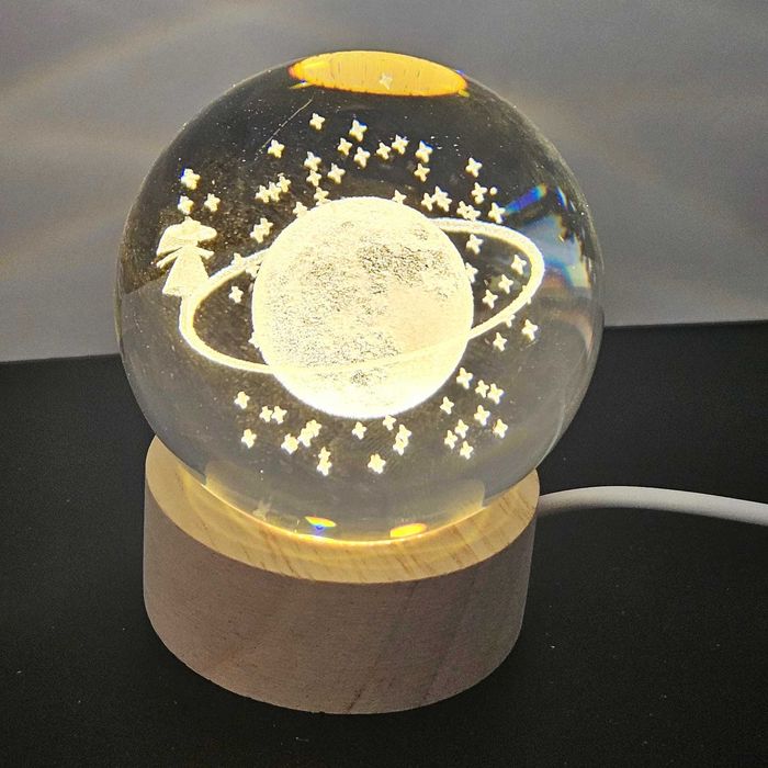 Candeeiro de Cristal Menina e Planeta