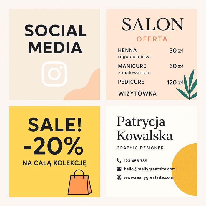 Grafik • Social Media • Plakaty • Wizytówki • Szybko i profesjonalnie!