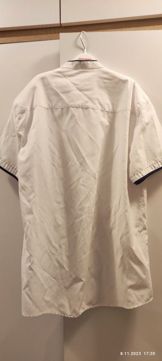 Koszula męska chłopięca biała z krótkim rękawem S 170